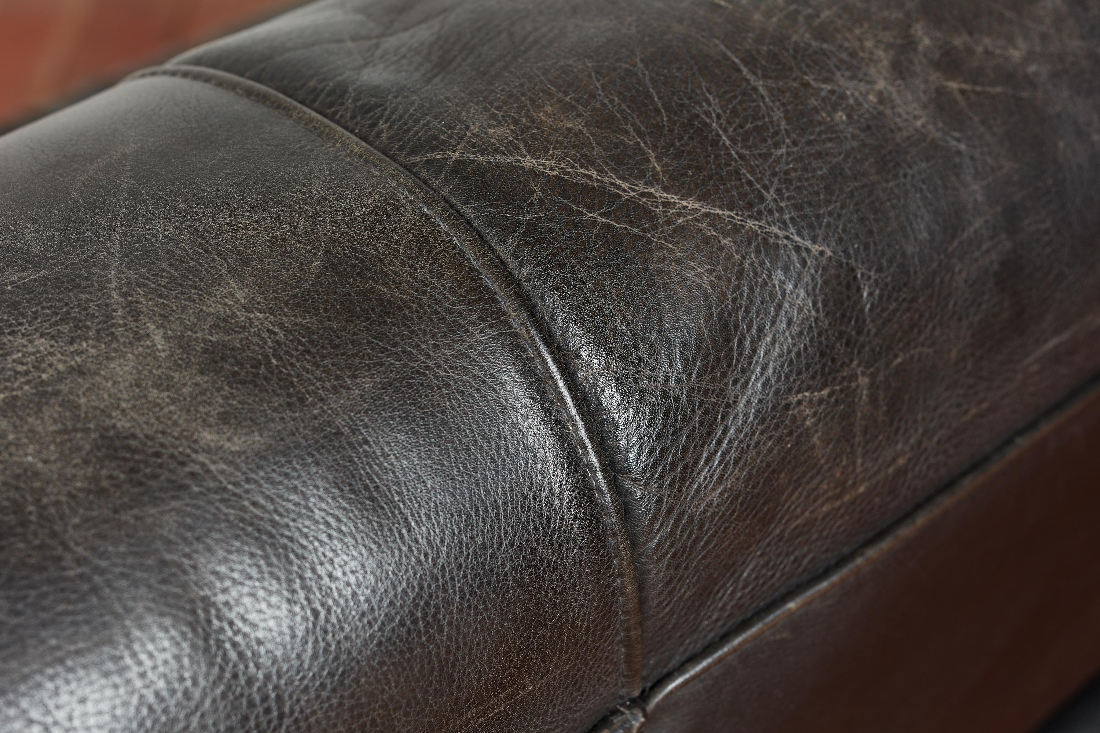 1970's Italian Leather Sofa For Sale 12