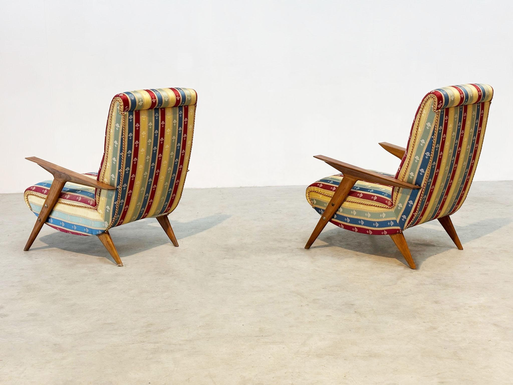 Sedie da salotto italiane degli anni '70 con un tocco funky In condizioni buone in vendita a Nijlen, VAN