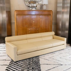 1970's Italian Low Sofa in Natural Raffia
