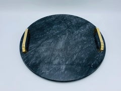 1970s Italian Marble and Brass Tray