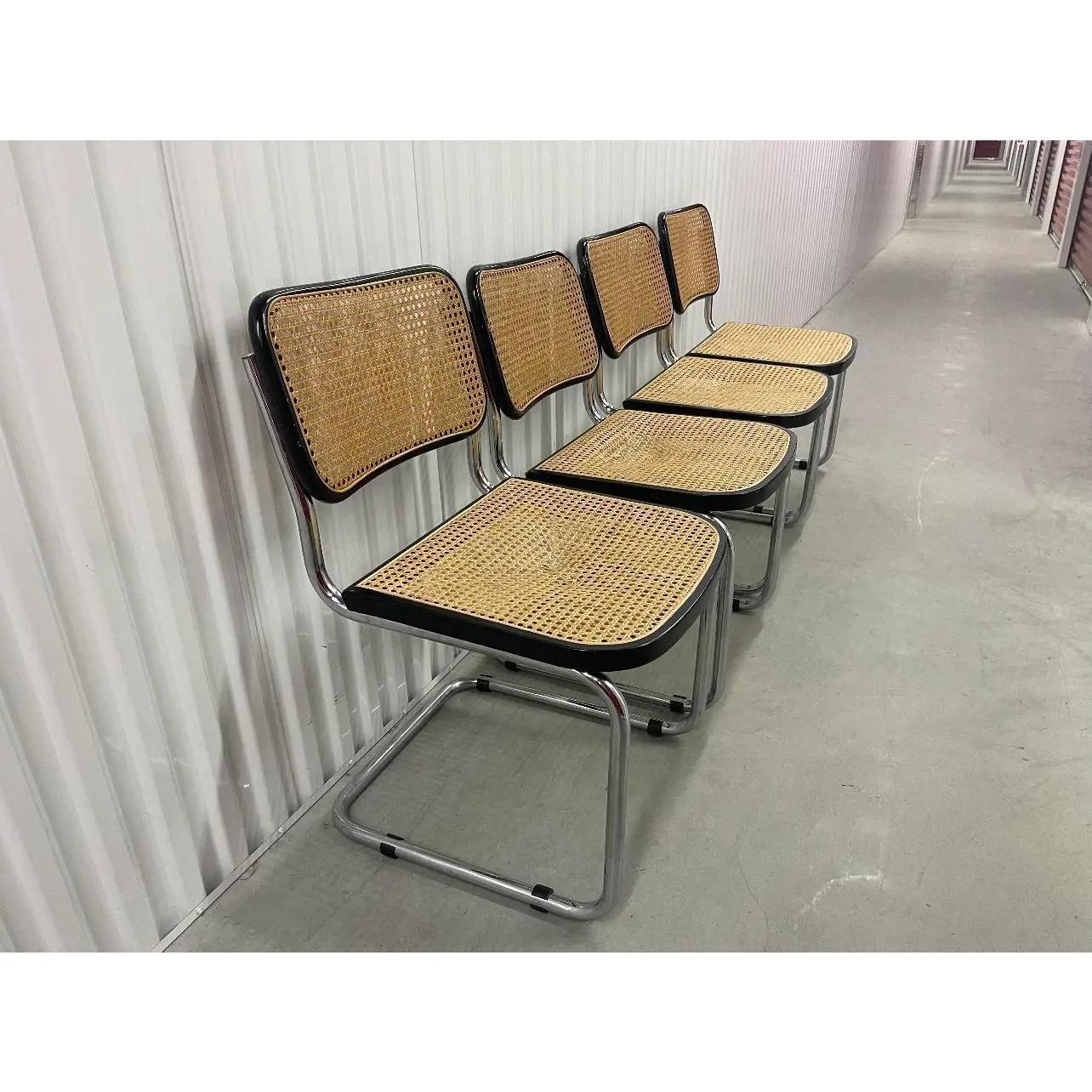 These iconic 1970s Italian Marcel Breuer Cesca dining chairs will add a dash of elegance to any home or office. They are beautifully simplistic yet ingenious in their design.