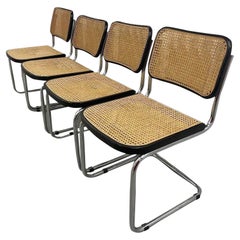 1970s Italian Marcel Breuer Cesca Dining Chairs, Set of 4