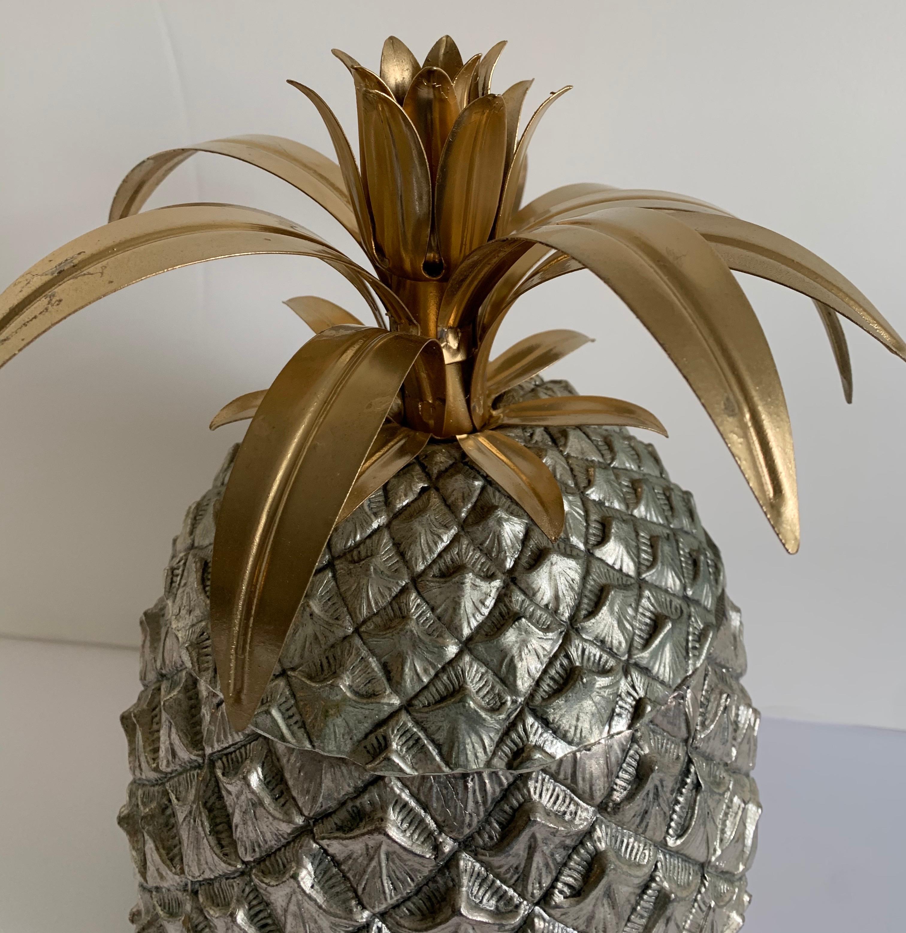 1970s Italian Mauro Manetti Pineapple Large Ice Bucket In Good Condition In Stamford, CT
