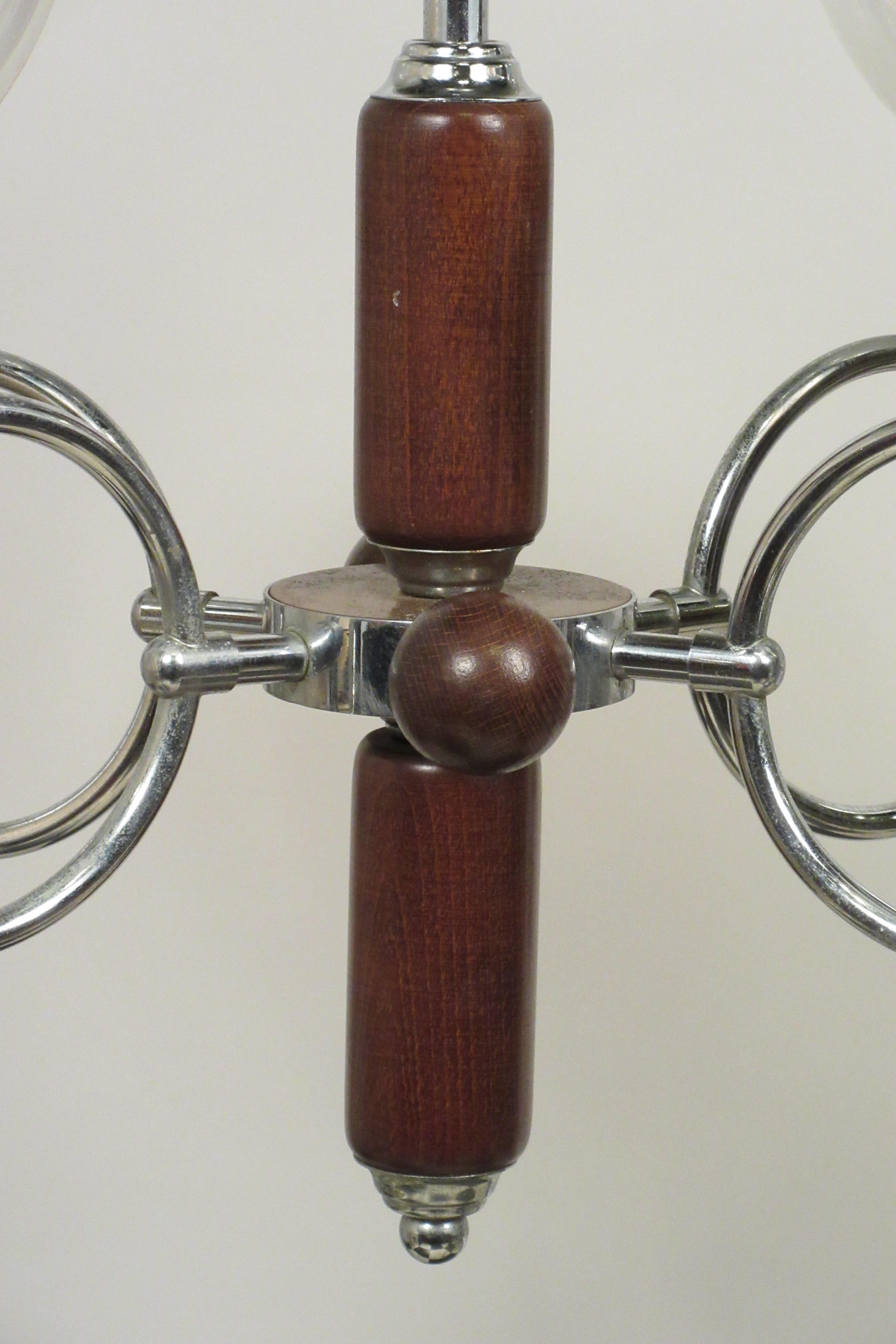 Lampadario italiano Mazzega in vetro cromato degli anni '70 in vendita 2
