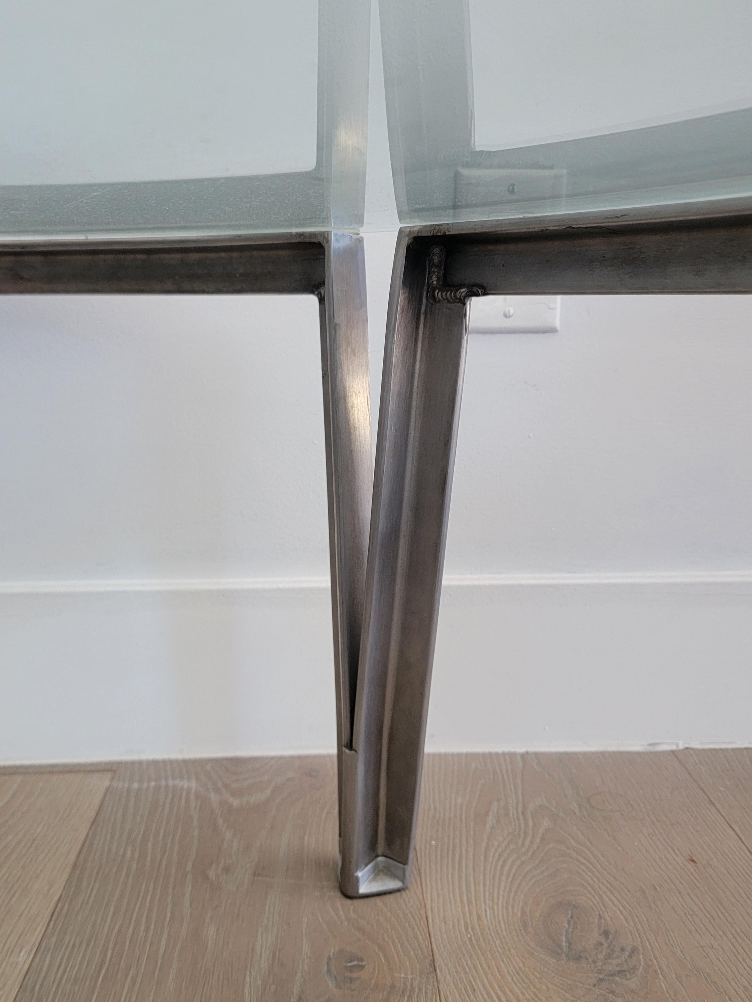 Mid-Century Modern Table Basse Italienne en Métal et Verre des Années 1970 en vente