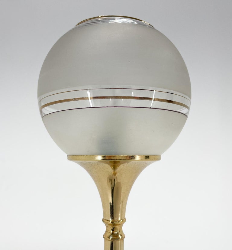 1970's Italian Metal and Glass Floor Lamp For Sale at 1stDibs