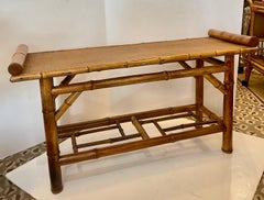 1970s Italian Mid-Century Modern Bamboo and Rattan Bench by Vivai del Sud