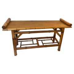 1970s Italian Mid-Century Modern Bamboo and Rattan Bench by Vivai del Sud