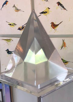 1970s Italian Mid-Century Modern Lucite Mold Injected Pyramid , Enormous Size.