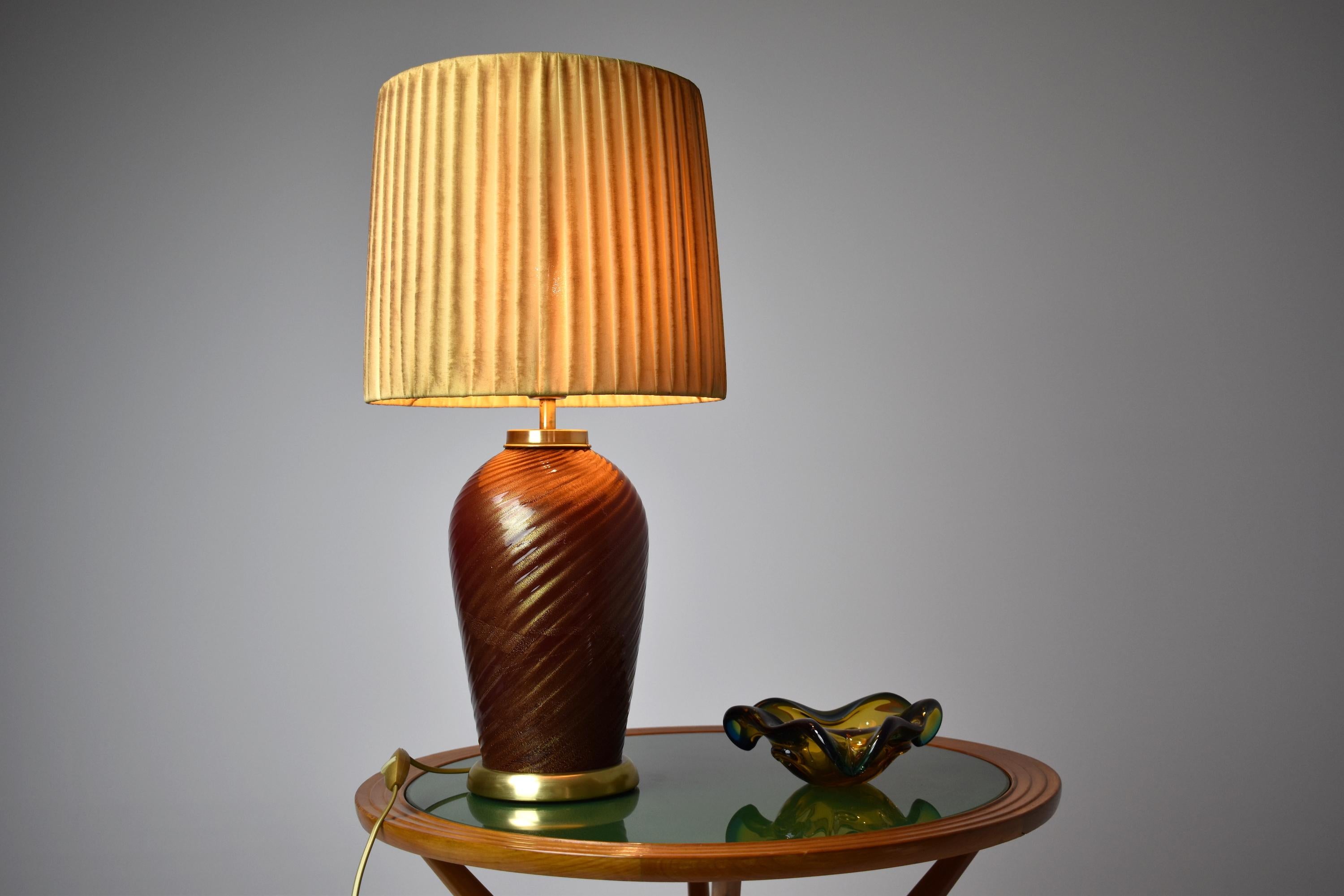 Mid-Century Modern 1970's Italian Mid-Century Murano Table Lamp by Tommaso Barbi For Sale