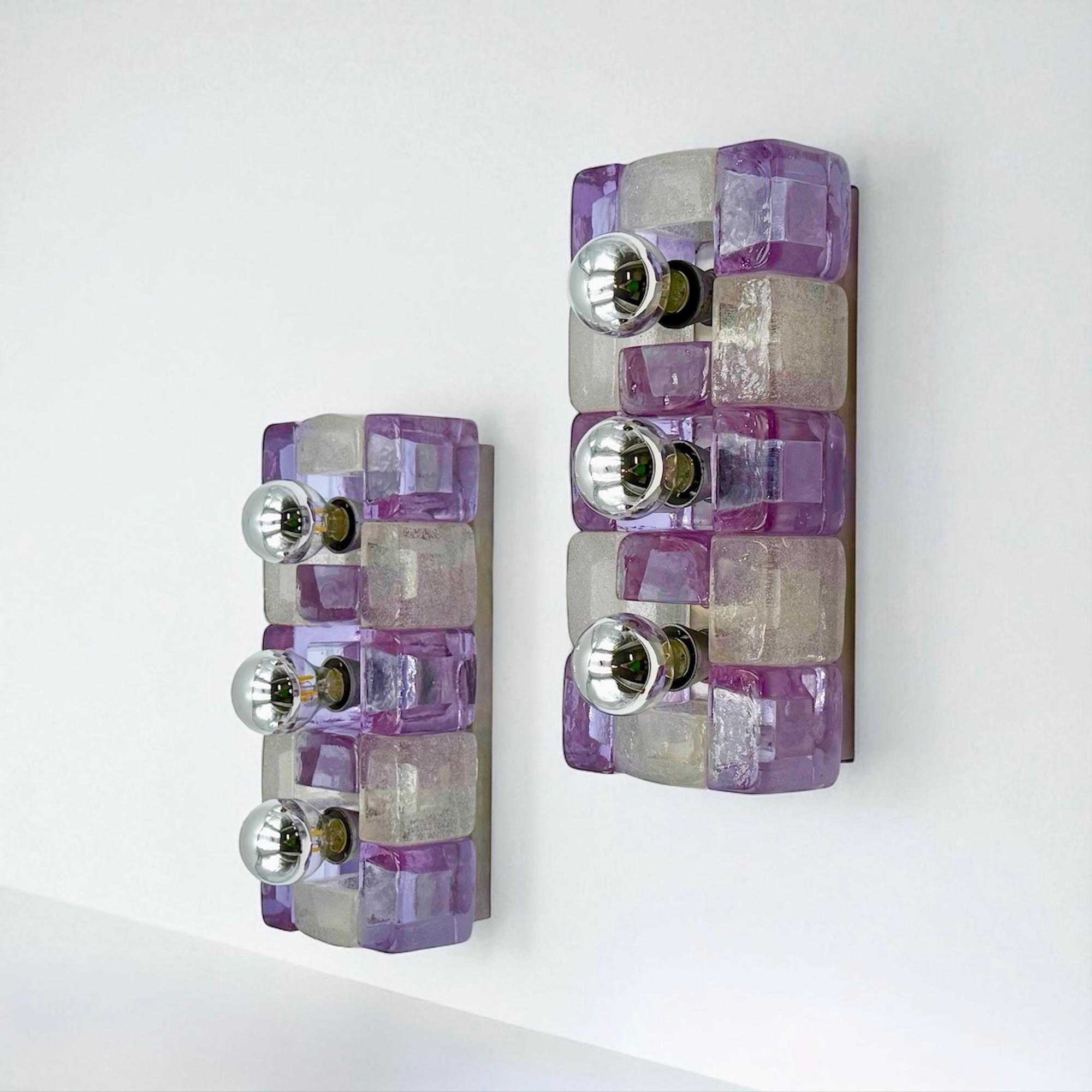 Apliques de Cristal Pulegoso Violeta Italianos de Mitad de Siglo de 1970 by Poliarte en venta 5