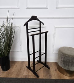 1970s Italian Mid-Century Wood Valet Stand Dressboy