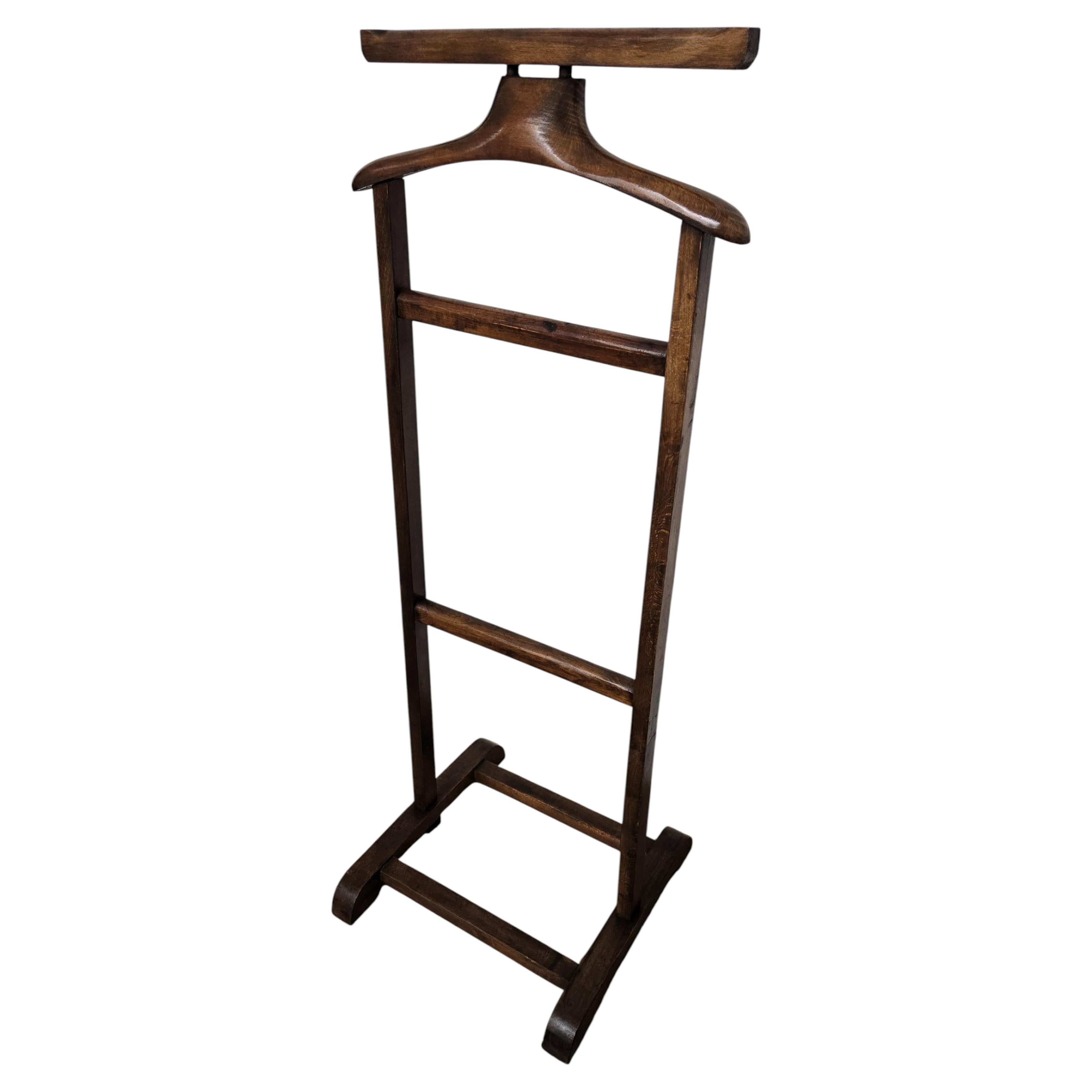 1970 Italian Mid-Century Wood Valet Stand Dressboy