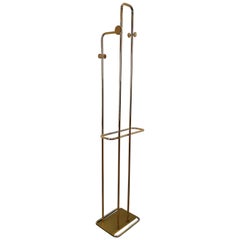 Vintage 1970s Italian Midcentury Hollywood Regency Brass Valet Stand, Dress Boy, Hanger