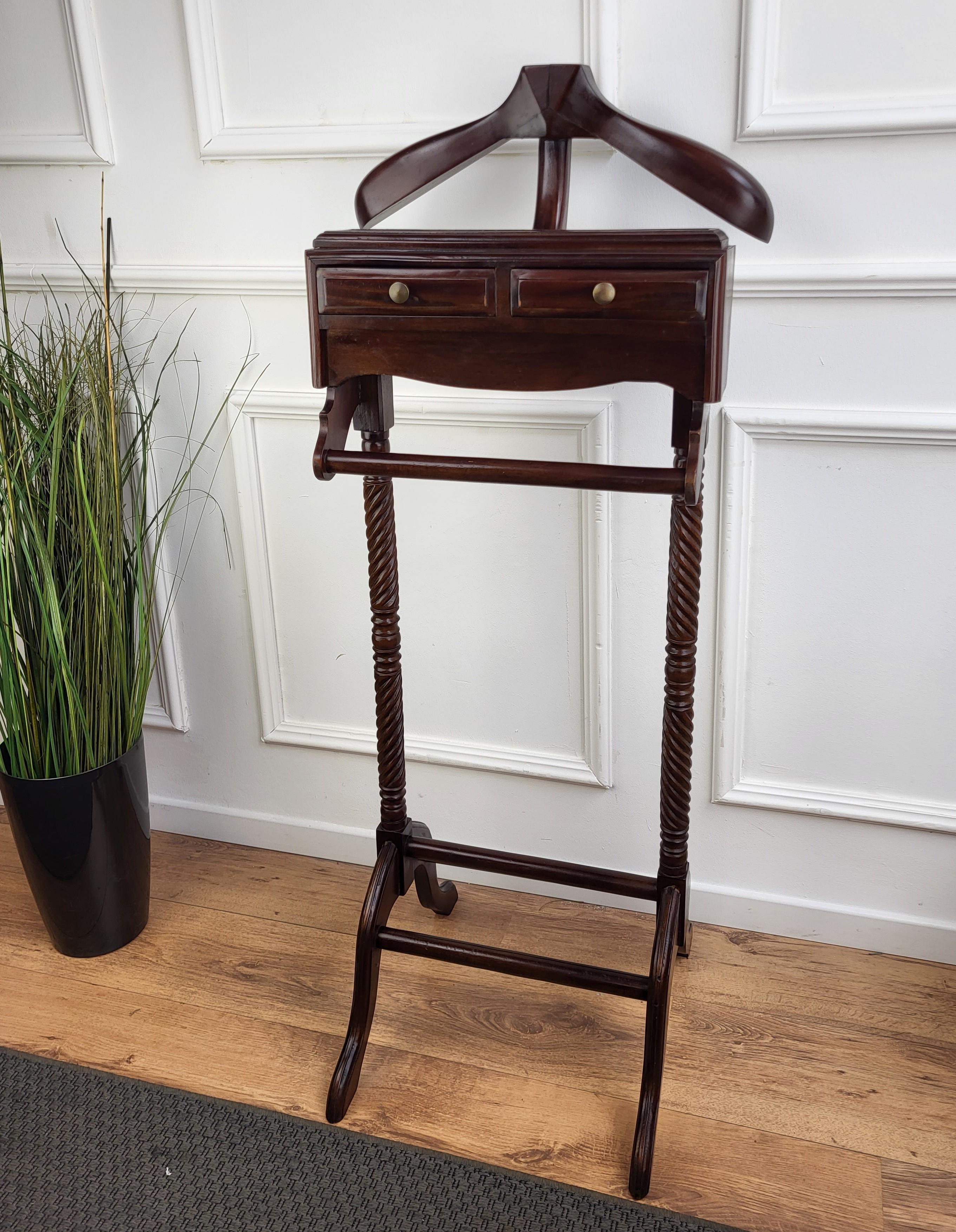 20th Century 1970s Italian Mid-Century Hollywood Regency Wood Valet Stand Dressboy