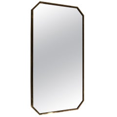 1970s Italian Mirror in Brass Frame