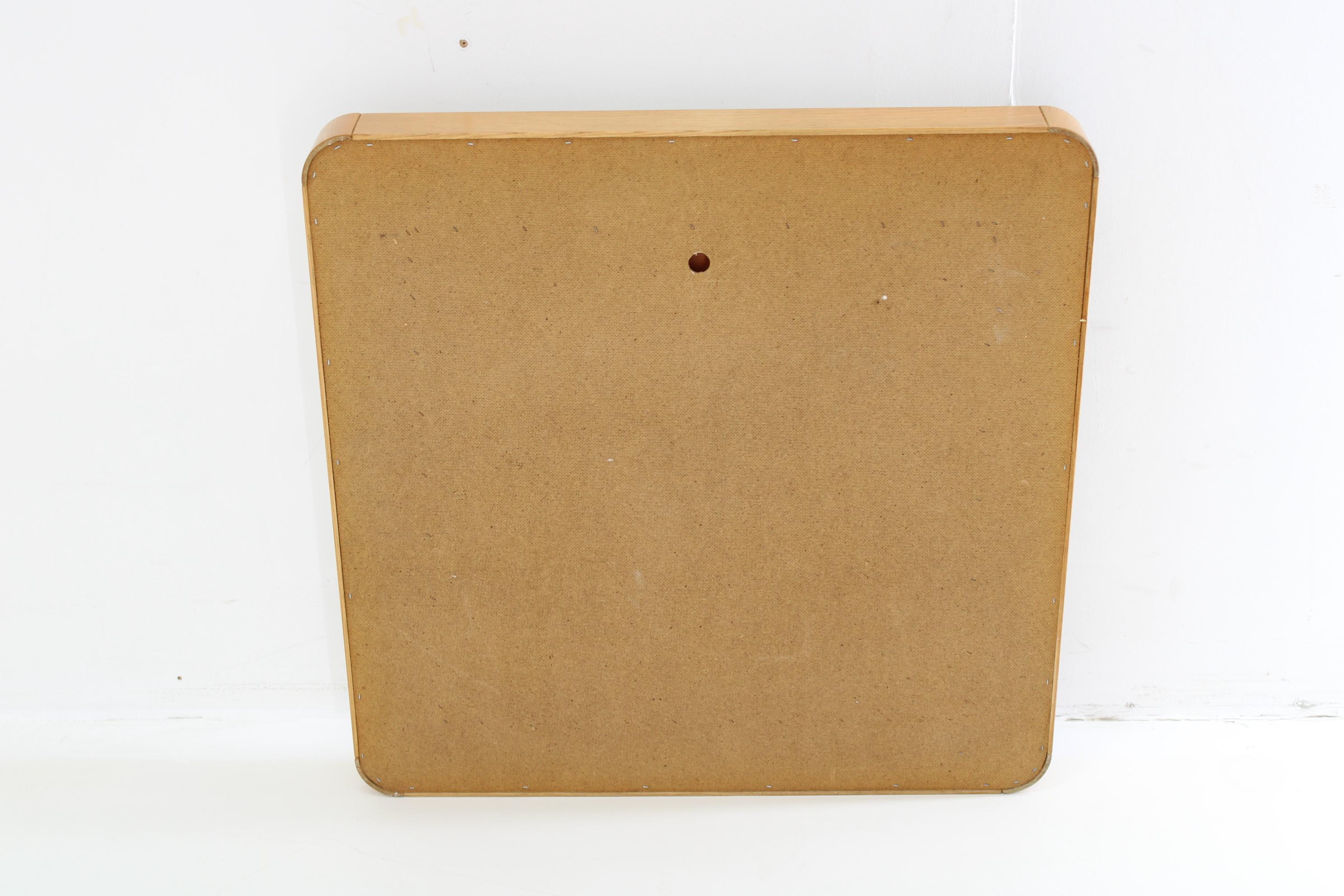 Miroir italien des années 1970 avec cadre en érable en vente 2