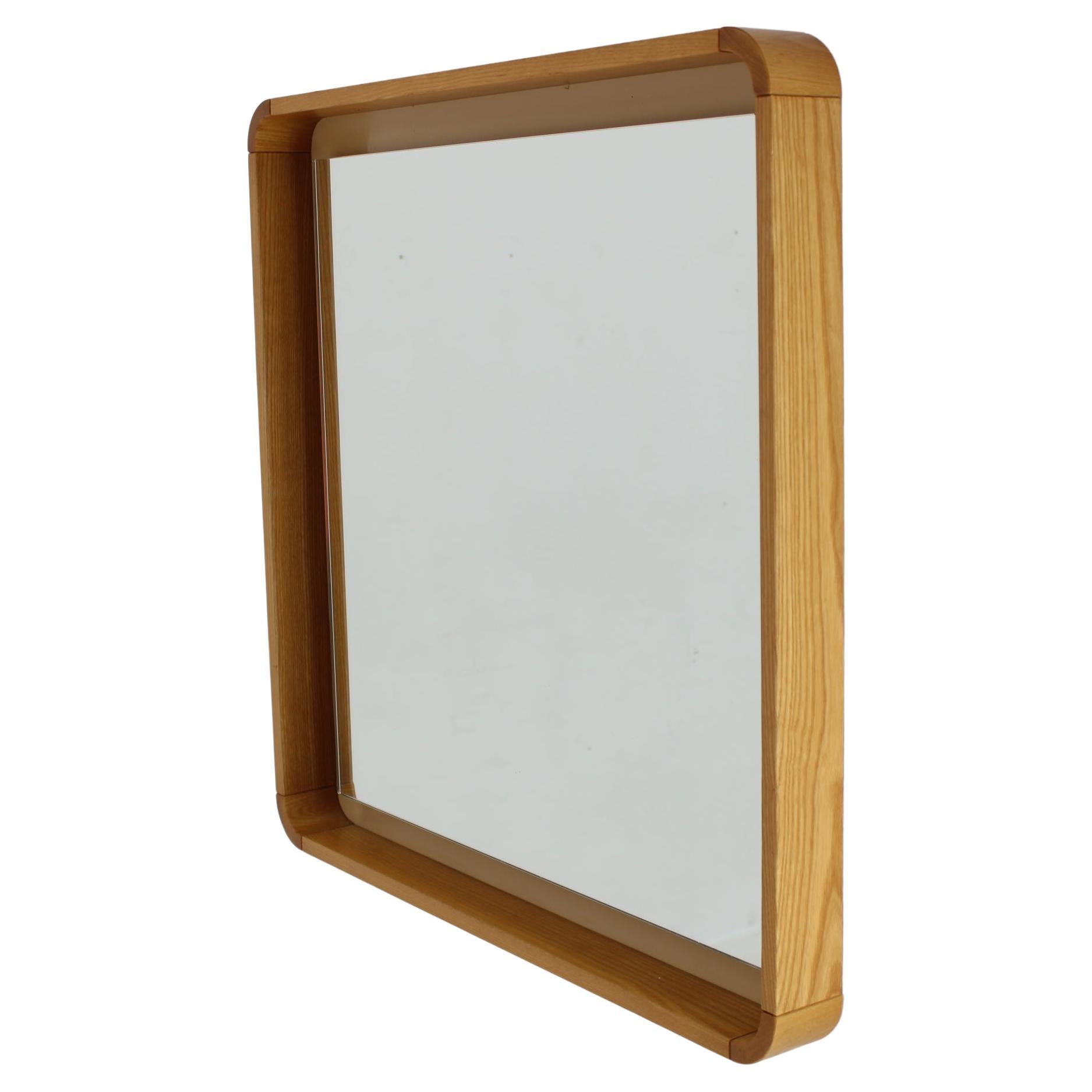 1970s Italian Mirror in Maple Frame