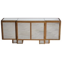 1970s Italian Mirrored Buffet in Bamboo