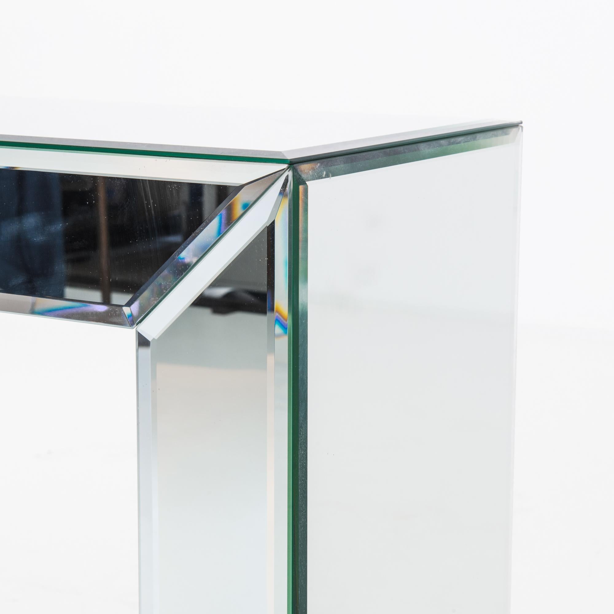 Mid-Century Modern 1970s Italian Mirrored Glass Console Table