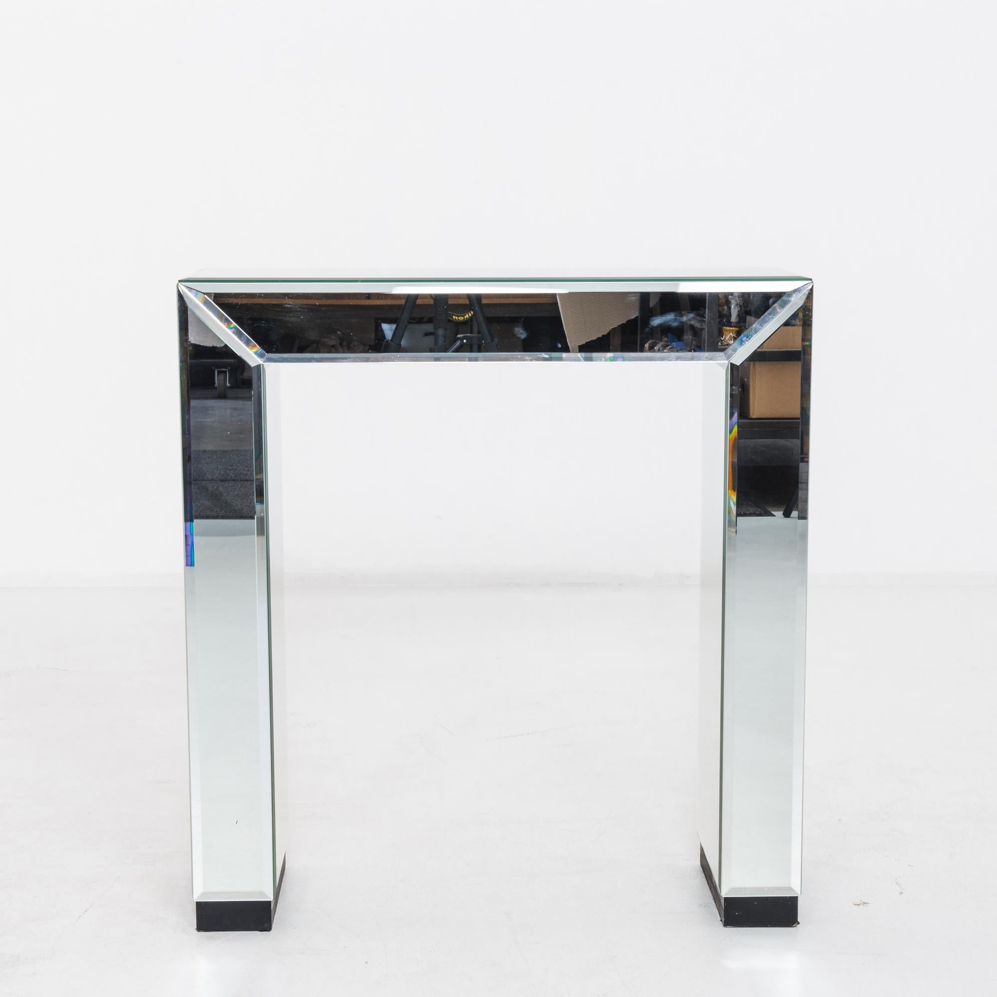 Late 20th Century 1970s Italian Mirrored Glass Console Table