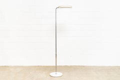 1970s Italian Modern Bruno Gecchelin Mezzaluna White Floor Lamp