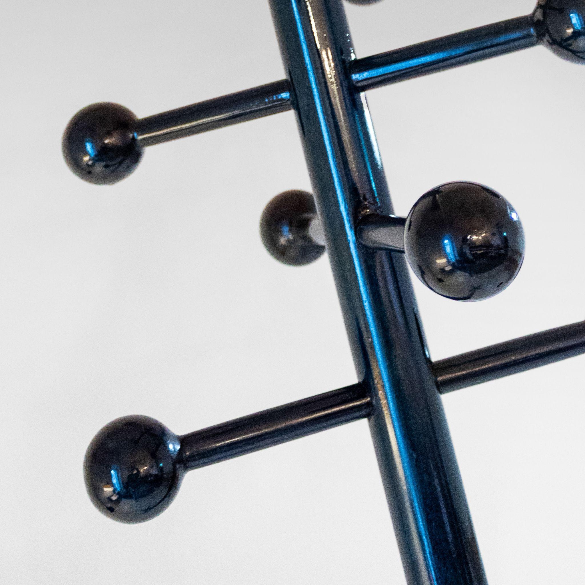 Porte-manteau italien moderne des années 1970 en bois glacé vert foncé en vente 3