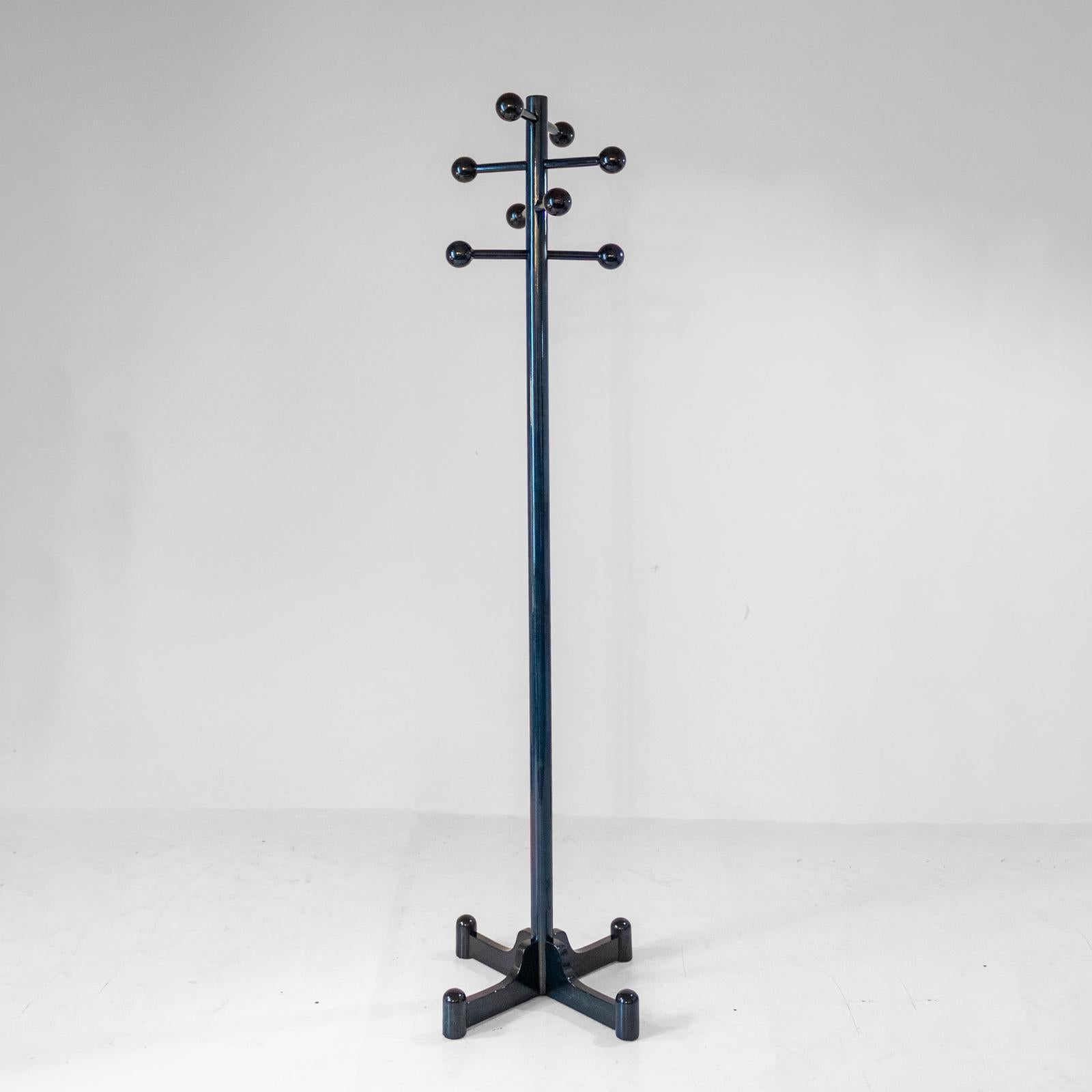 Mid-Century Modern Porte-manteau italien moderne des années 1970 en bois glacé vert foncé en vente