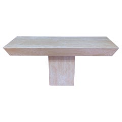 1970s Italian Modern Sculptural Travertine Console