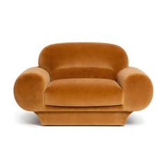 1970er Jahre Italienischer Moderner Stil Skulpturaler Sessel mit runder durchgehender Silhouette