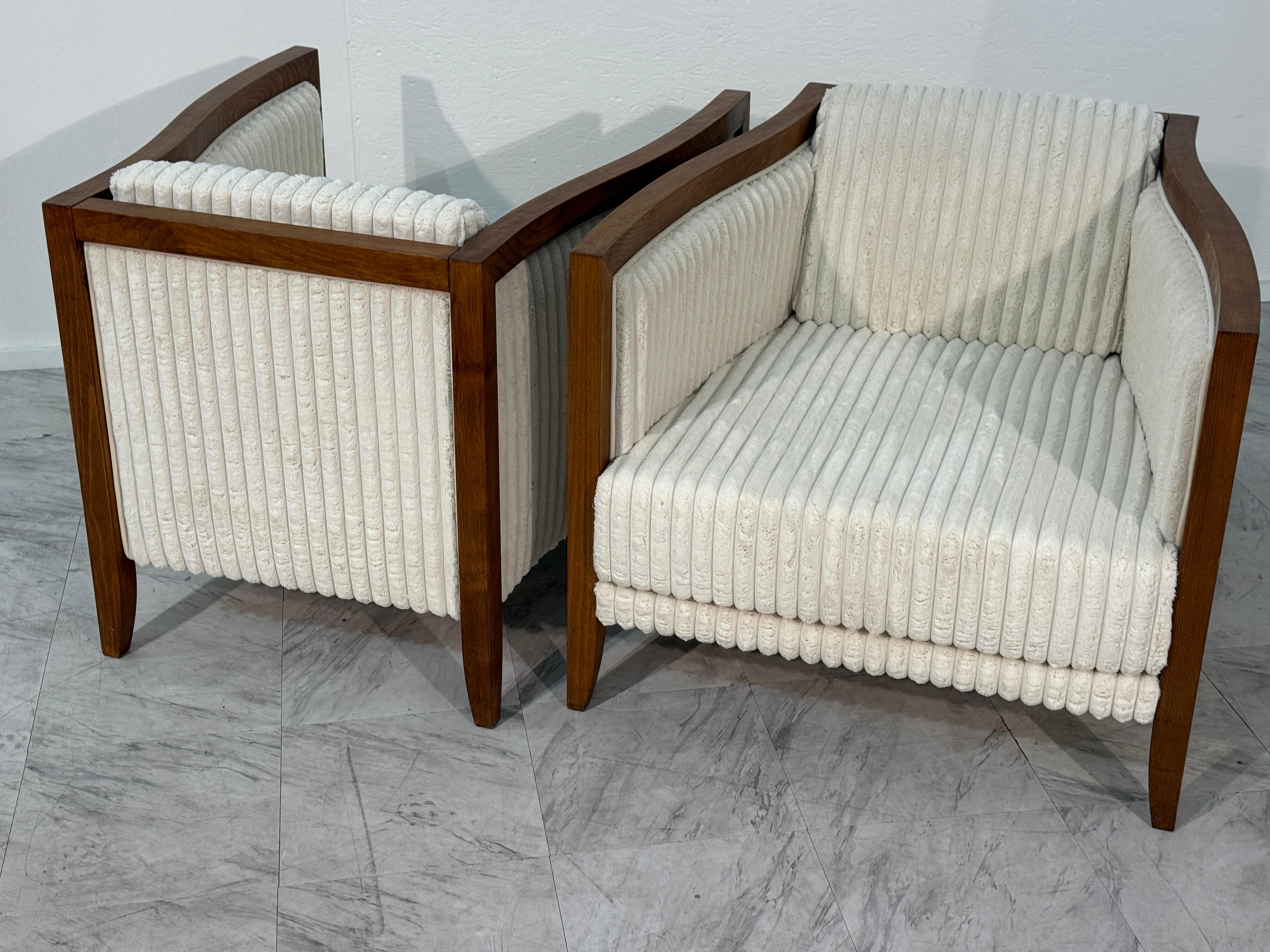 1970's Italian Modernist Lounge Chairs with Flared Frame For Sale 4
