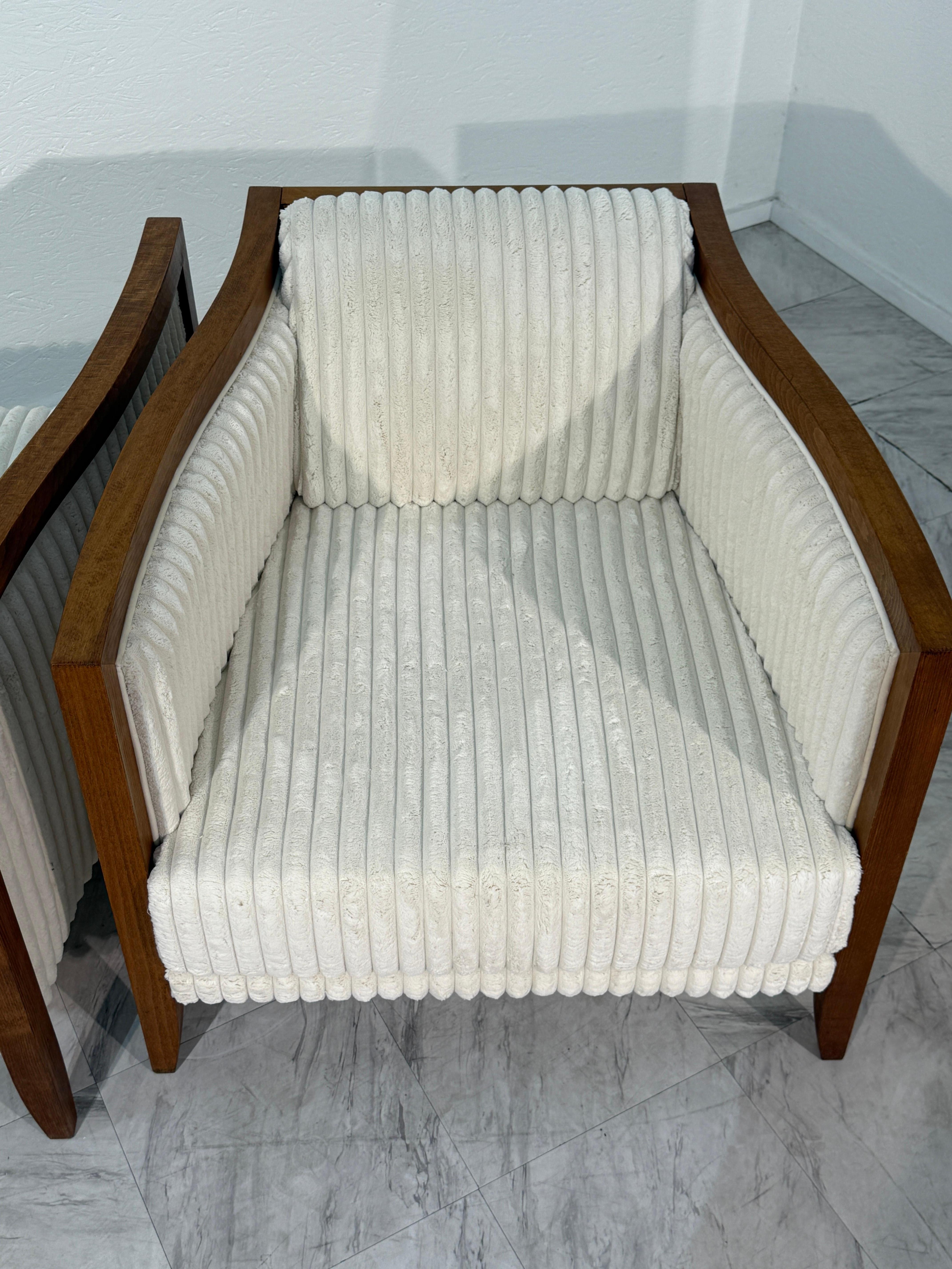 1970's Italian Modernist Lounge Chairs with Flared Frame For Sale 5