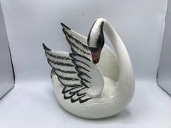 1970s Italian Mottahedeh Ceramic Swan Sculpture