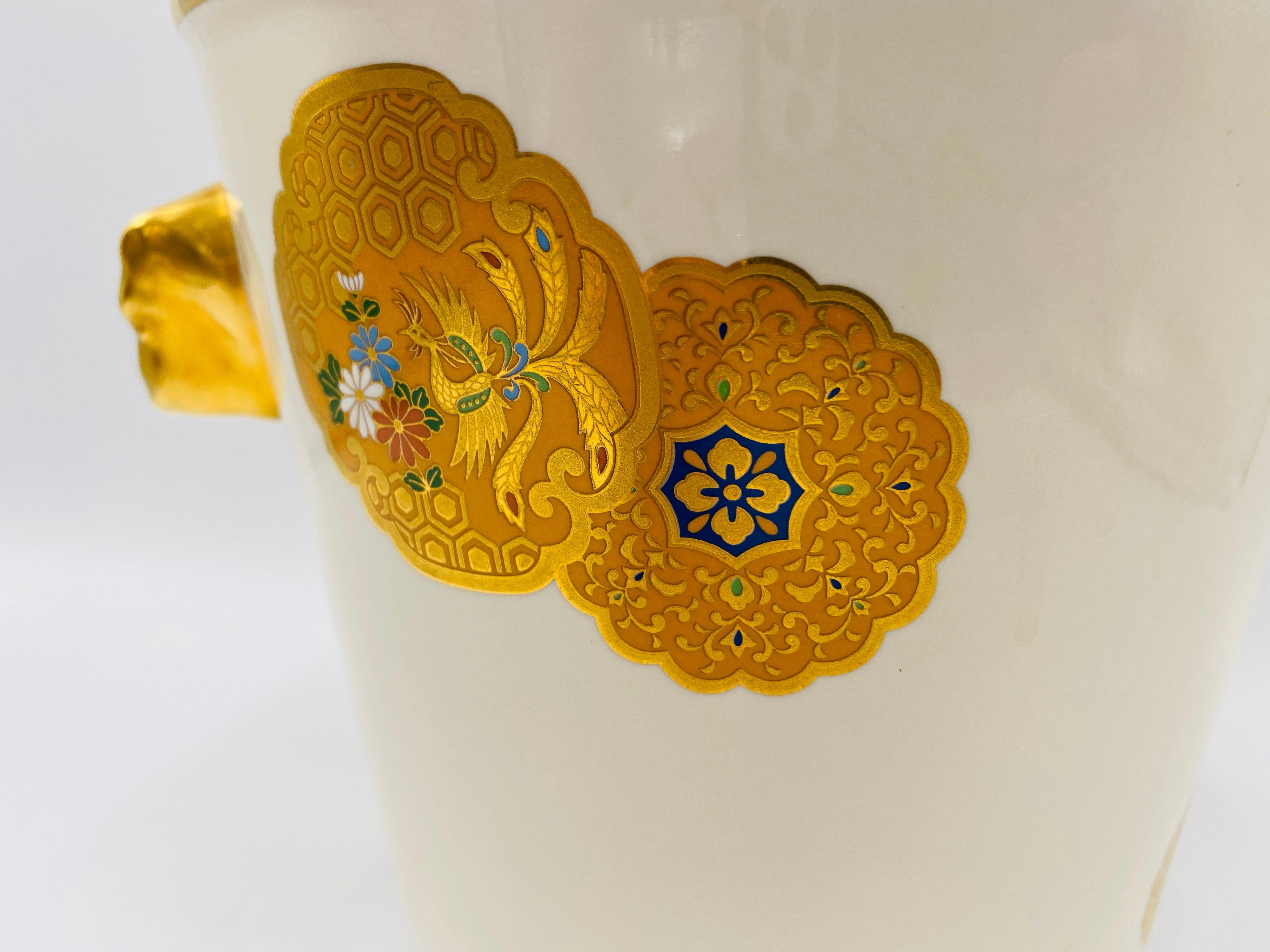 Italian Mottahedeh White and Gold Chinese Medallion Champagne Bucket, 1970s For Sale 2
