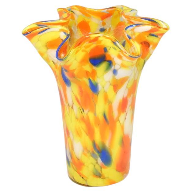 Italienische Vase aus mehrfarbigem Murano-Glas aus den 1970er Jahren im Angebot