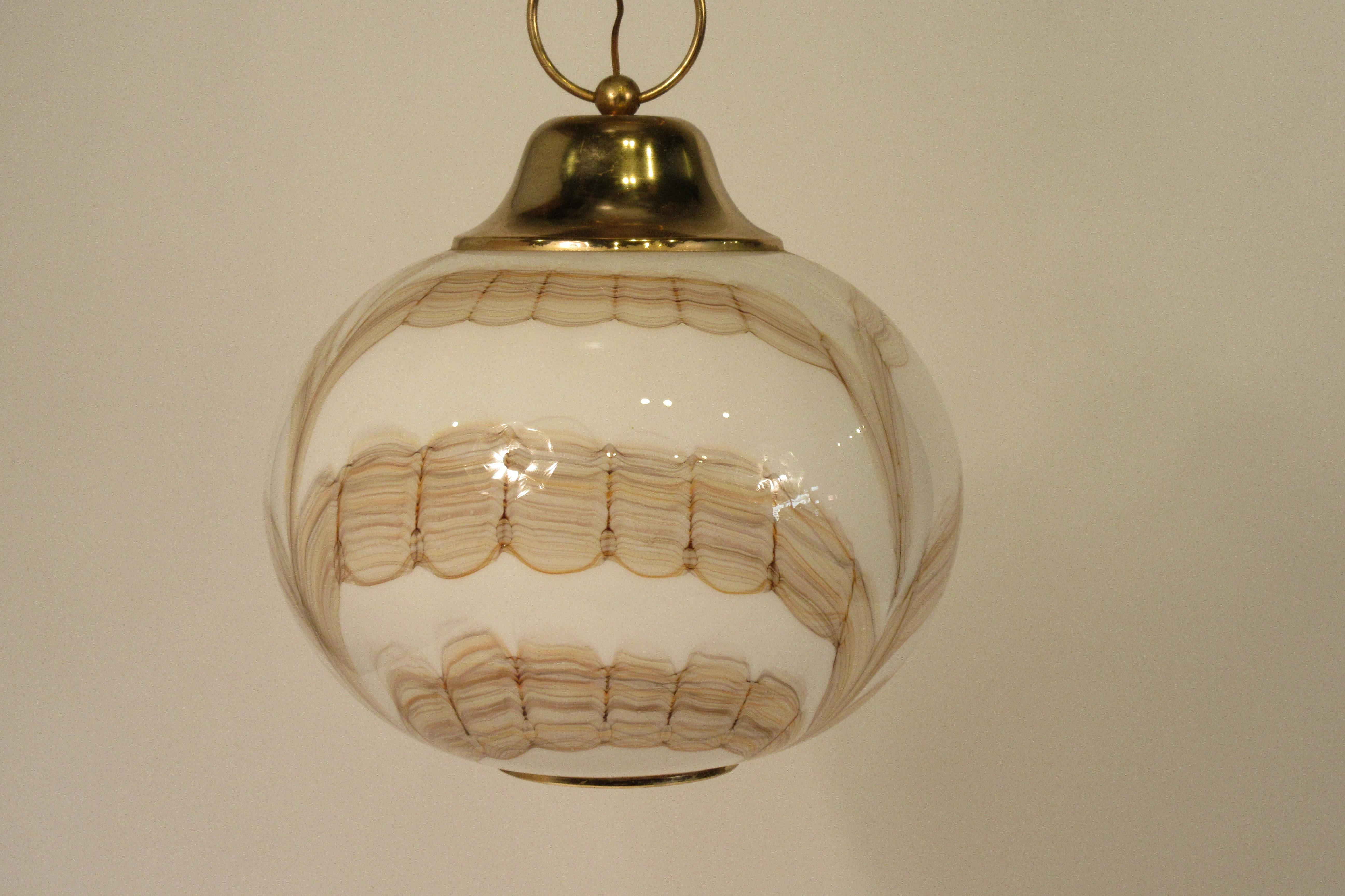 1970s Italian Murano Glass Ball Fixture In Good Condition For Sale In Tarrytown, NY