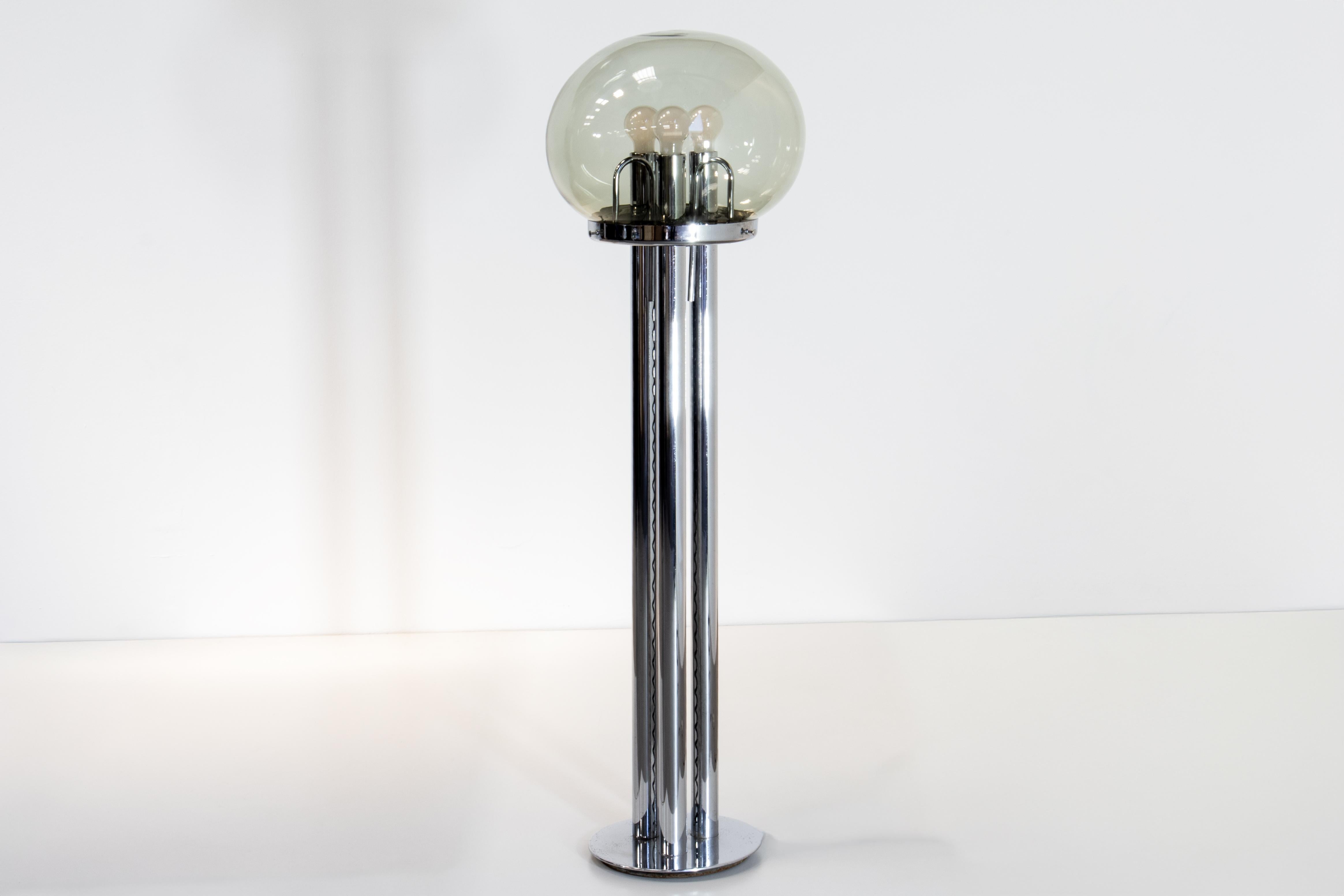 Lampada da terra in vetro di Murano e cromo Carlo Nason per Stilux, attribuita a Carlo Nason. in vendita 5