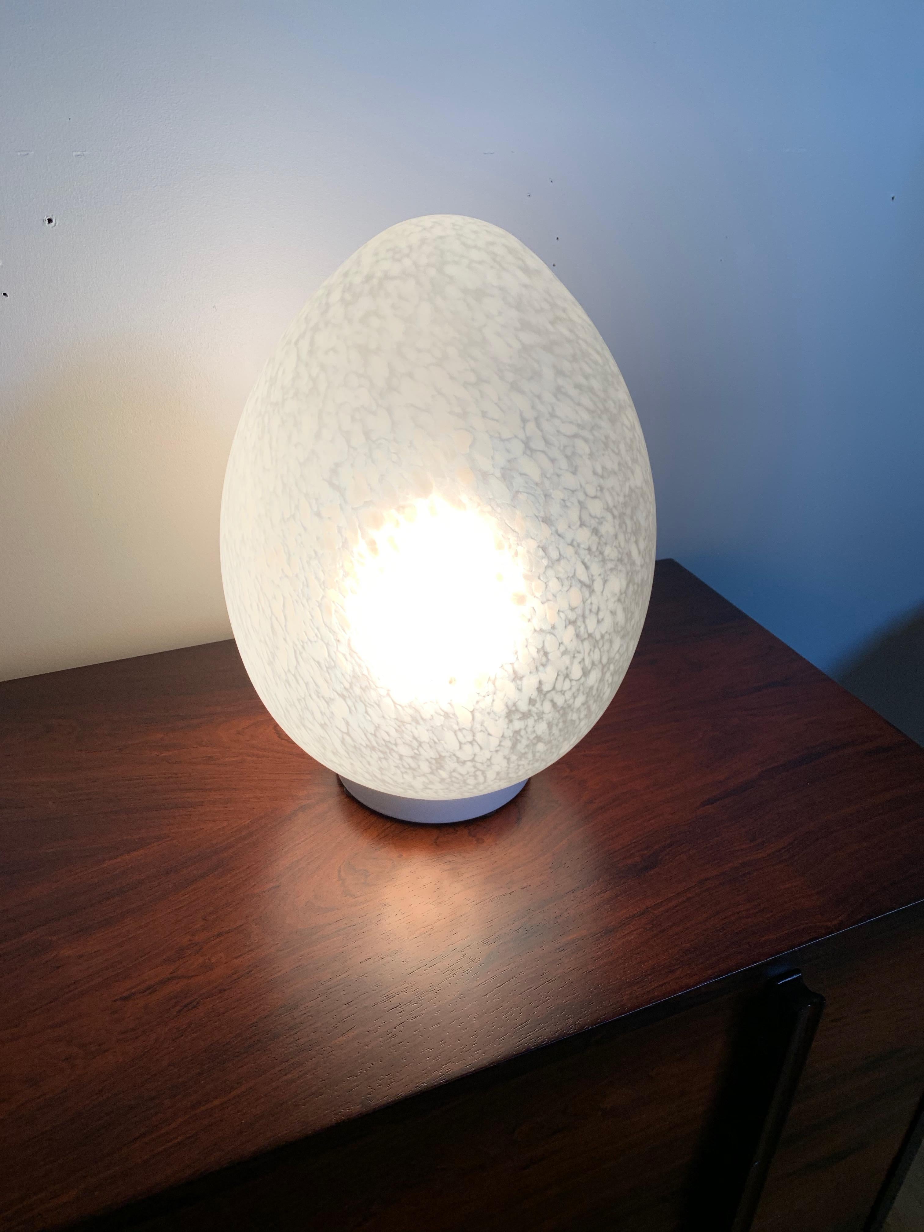 European 1970s Italian Murano Glass Egg Lamp