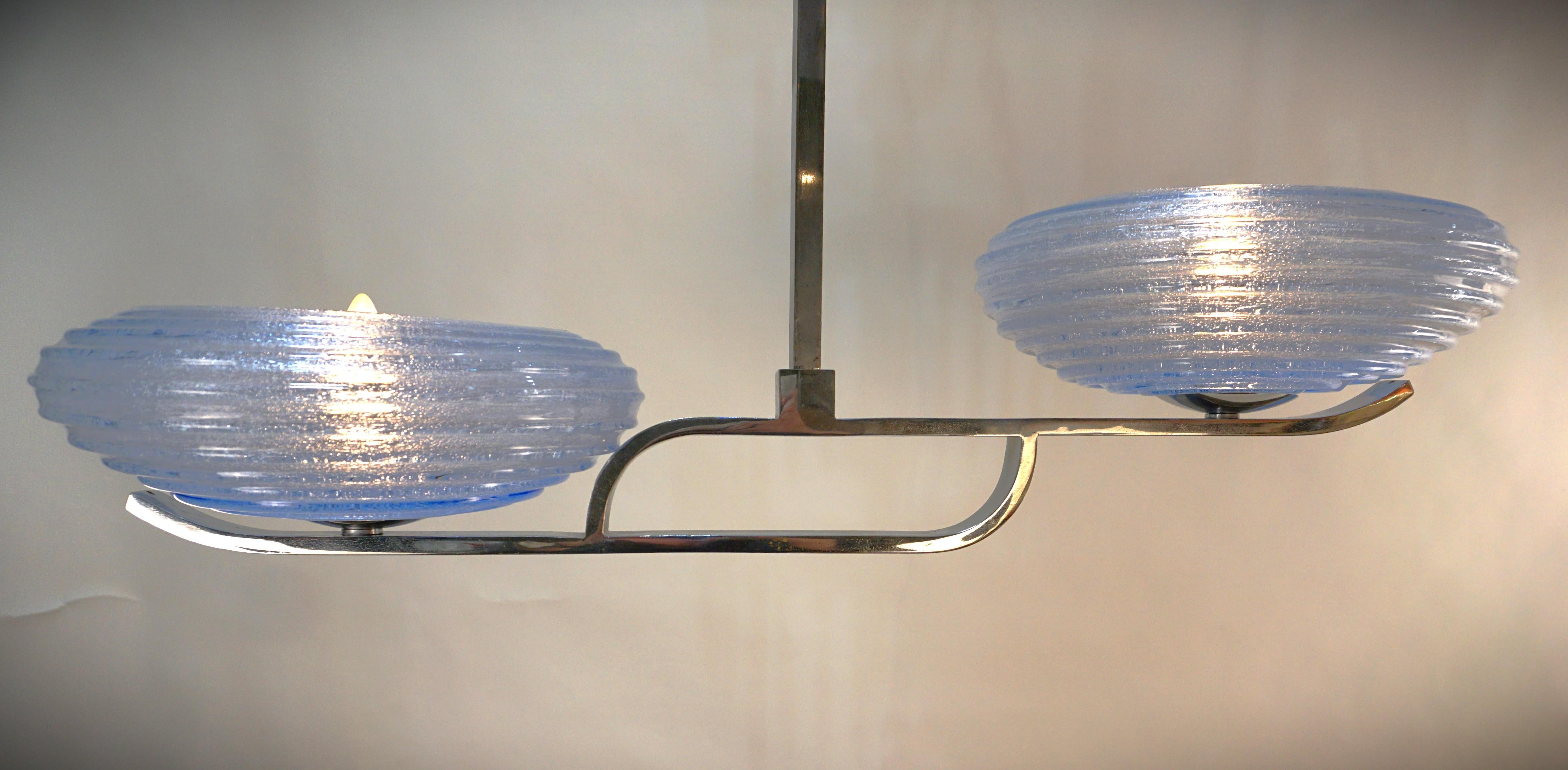 1970's Italian Murano Glass Modern Chandelier In Good Condition In Fairfax, VA