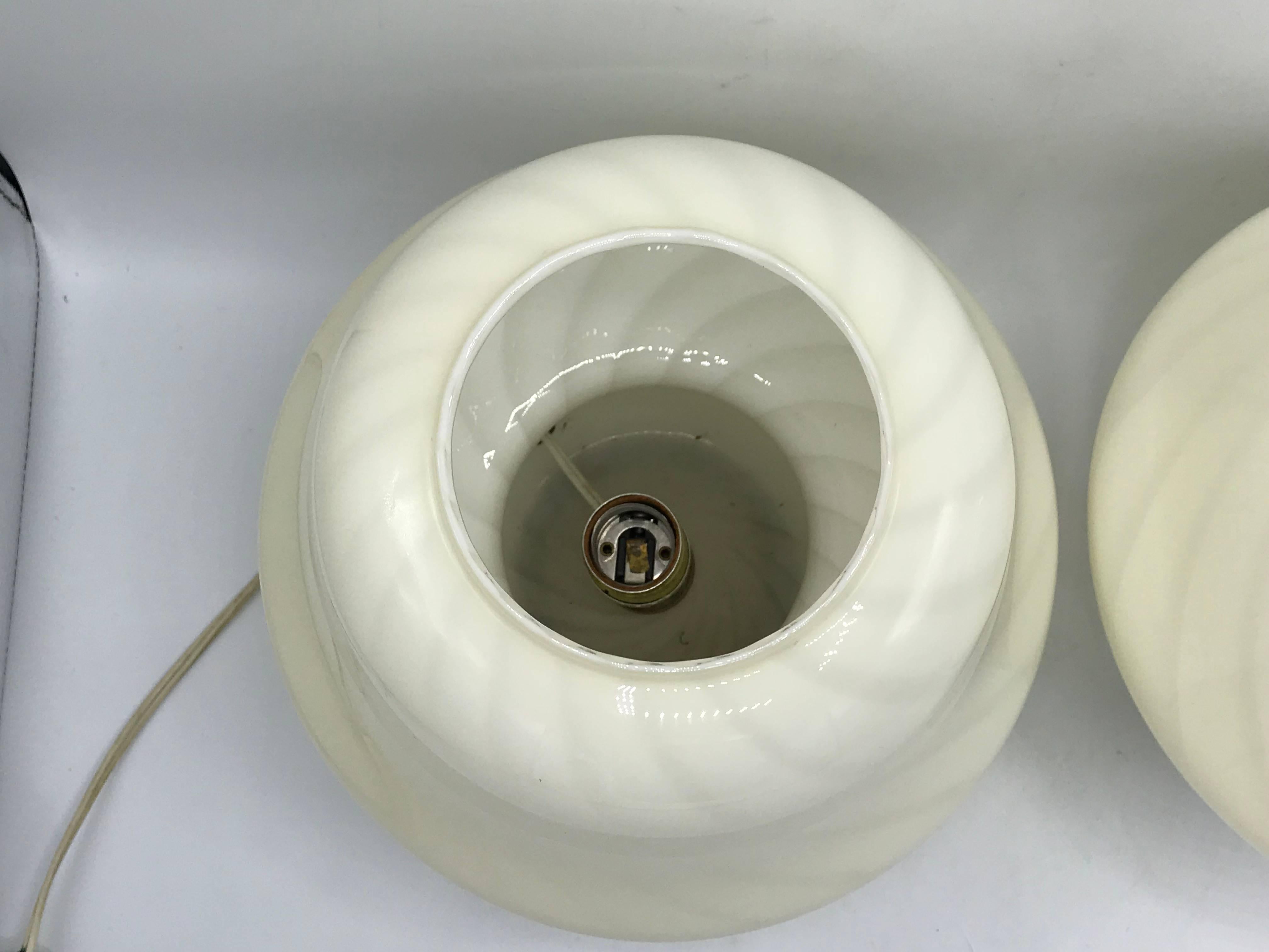 Hand-Crafted 1970s Italian Murano Glass Mushroom Lamps by Vetri, Pair