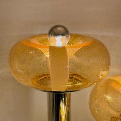 1970s Italian Murano Glass Pendant Lamp with Chrome and Bubble Shades