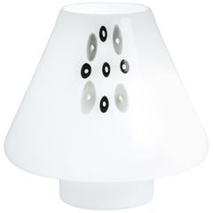 1970s Italian Murano Glass Vanity Lamp in White Translucent Blown Glass