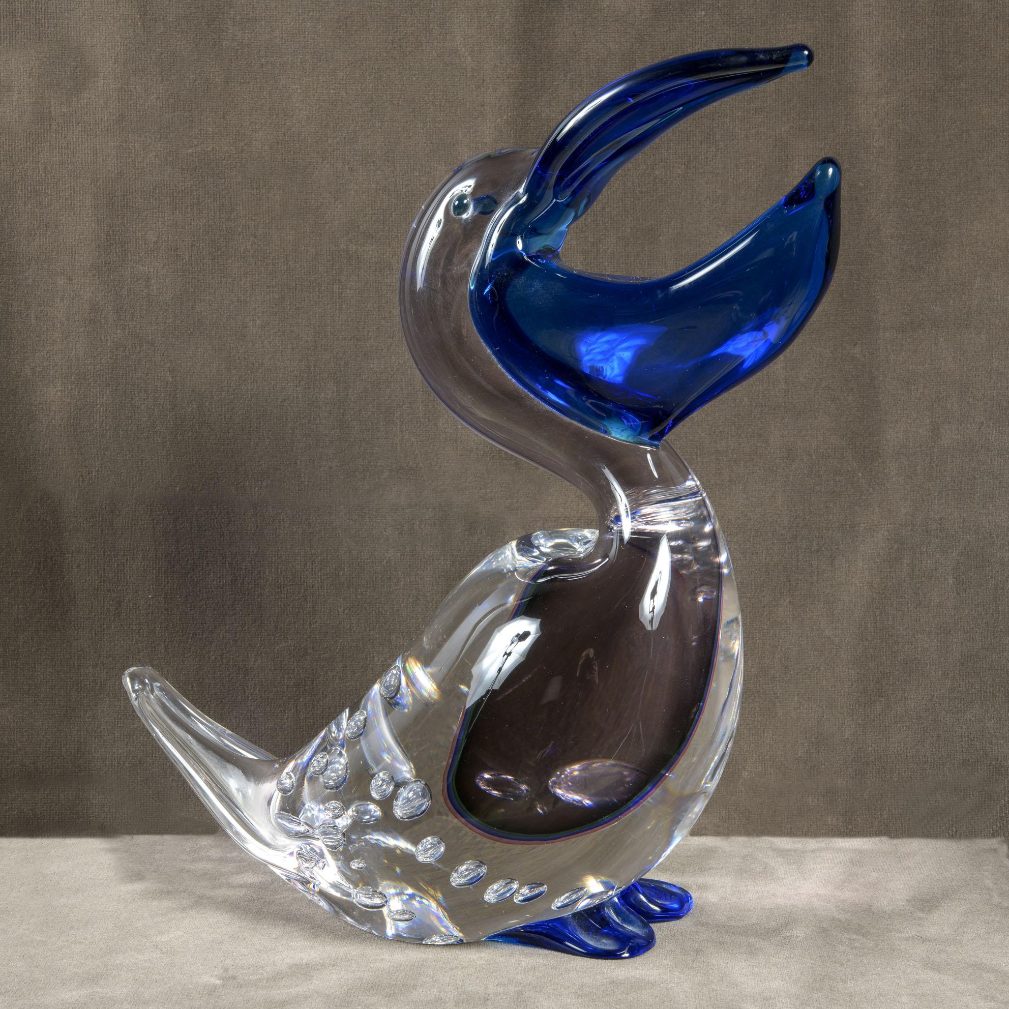 1970er Jahre Italienisch Murano Signiert Farbiges Glas Animalier Skulptur im Zustand „Gut“ im Angebot in Roma, IT