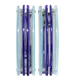 1970’s Italian Murano Veca 2 Color Glass Sconces