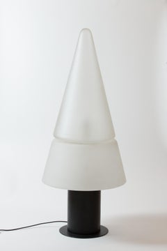 1970s Italian Murano White Glass Floor Lamp