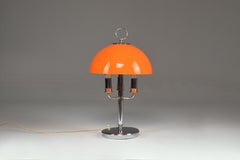 1970's Italian Orange Mushroom Shade Table Lamp