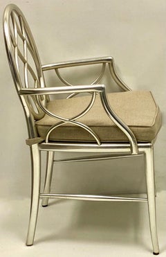 Italienische Bergère-Stühle aus Blattsilber im neoklassischen Stil der 1970er Jahre, ein Paar