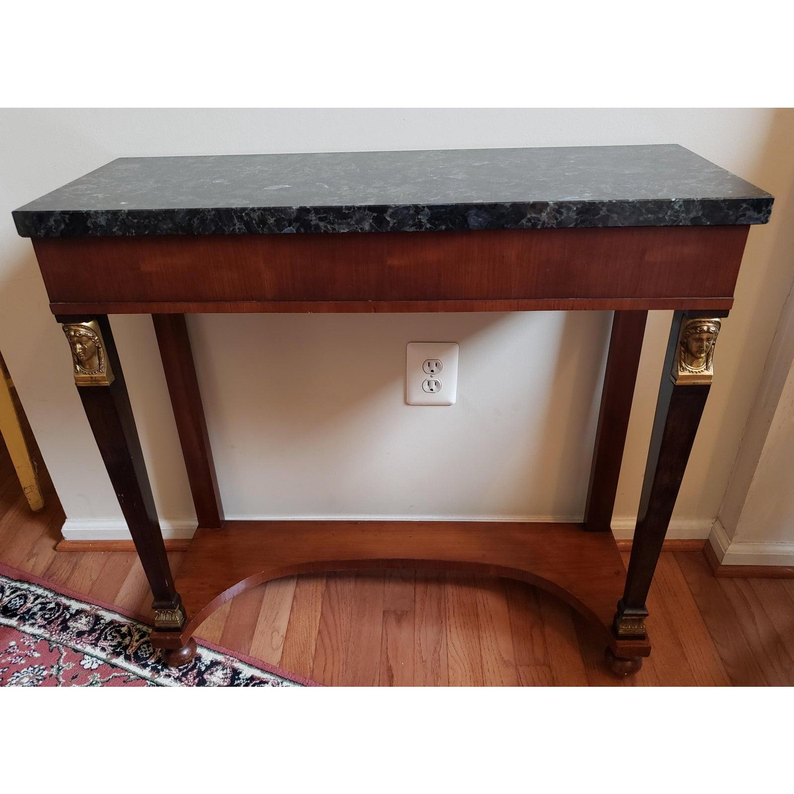 1970s Italian Neoclassical Console Table with Marble/Stone Top 4