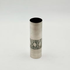 1970s Italian Optical Metal Vase by Atelier des Orfèvres