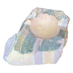 1970s Italian Organic Modern Pink Marble Onyx Ashtray